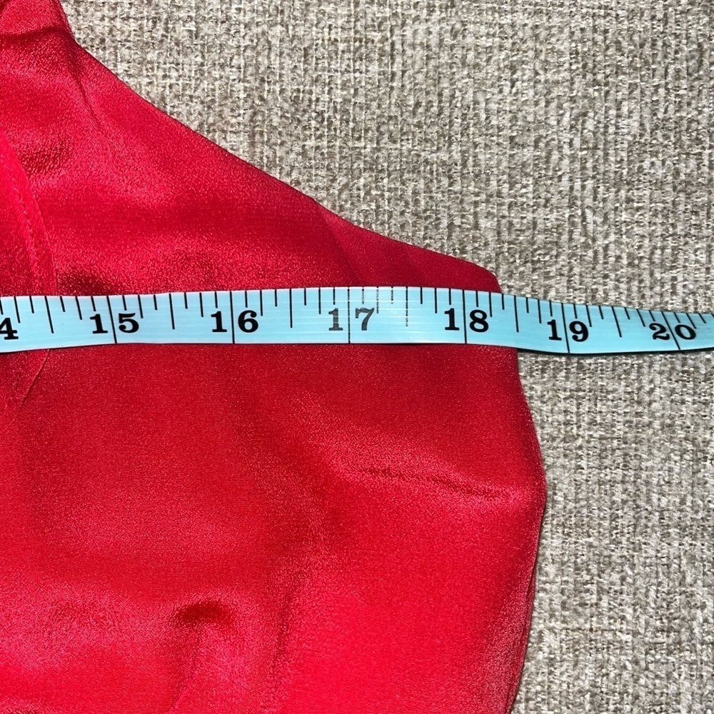 Suzi Chin for Maggy Boutique 100% Silk soft red ruffled dress - Picture 8 of 12